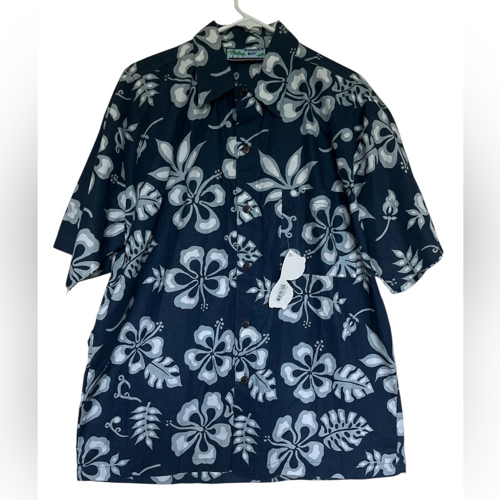Men’s Casual Button Down Short Sleeve Hawaiian Shirt L
